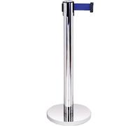 ASerZenith Isolation strip Heavy Duty Crowd Control Stanchion Post Railing Bank Queuing Guardrail Isolation Belt Retractable Belt Cordon Railing Seat Fence Warning Belt Scalable bel（Silver-5m）