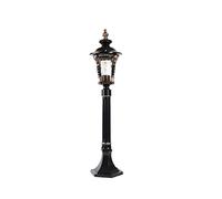 ASerZenith Lamp Post Lights Outdoor, Exterior Rainproof 88Cm High Street Light Vintage Outdoor Pillar Post Light Water Grain Seed Glass Antirust Aluminum Die-Cast Landscape Column S