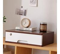 ASerZenith Lockable Desktop Storage Box With Drawers - Solid Wood File Cabinet For Office Supplies, A4 Receipt Storage, Small Chest Of Drawers For Home Or Office Use,One Color-1 Drawer