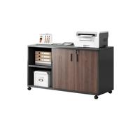 ASerZenith Mobile File Cabinet With Lockable Drawer Low Desk Side Storage For Printers Rolling Office Filing Cabinet - Compact & Stylish,Bruin