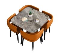 ASerZenith Modern Dining Table Set For 4 With Chairs Square/Round Kitchen Table Furniture For Small Spaces 5 Piece Negotiating Table And Chairs For Dining Room,Squared-80Cm/31.5In