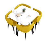 ASerZenith Modern Dining Table Set For 4 With Chairs Square/Round Kitchen Table Furniture For Small Spaces 5 Piece Negotiating Table And Chairs For Dining Room,Squaree-90Cm/35.4In