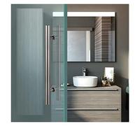 ASerZenith Modern Entry Door Handle Large Round H Shape Barn Door Handle Pull, Modern Push Pull Bar Handle for Interior Exterior, 2 Sided Mount Stainless Steel Entry Door,Brushed Black-120Cm/47.2In
