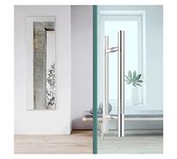 ASerZenith Modern Entry Door Handle Large Round H Shape Barn Door Handle Pull, Modern Push Pull Bar Handle for Interior Exterior, 2 Sided Mount Stainless Steel Entry Door,Brushed Silver-120Cm/47.2In