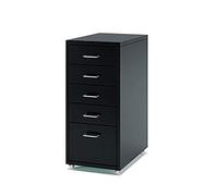 ASerZenith Modern Metal Filing Cabinet With 5 Drawersstylish Office Storage Solution For Nized Workspace,Black-5