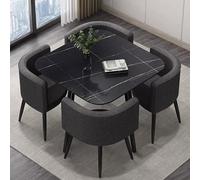 ASerZenith Modern Round Dining Table For 4 Coffee Table Set Household Small Dining Table With Square Design For Living Room Dining Room Reception Room Stylish Furniture,C-One Size