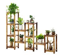 ASerZenith Multi-Layer Solid Wood Combination Flower Stand, Balcony Living Room Garden Decoration, 120×160×28cm