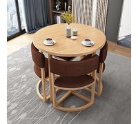 ASerZenith Office Reception Room Club Table, Business Conference Room Coffee Table, Round Furniture Table And Chair Set, Combination Shop Reception Rest Area Small Apartment Balcony Leisure,Brown