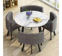 ASerZenith Office Reception Room Club Table, Table And Chair Set, Negotiation Table Sales Office Shops Meetings Small Round Tables, Nordic Negotiation Table And Chair, Business Conference Room,Grey