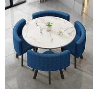 ASerZenith Office Reception Room Club Table, Table And Chair Set, Negotiation Table Sales Office Shops Meetings Small Round Tables, Nordic Negotiation Table And Chair, Business Conference Room,Blue