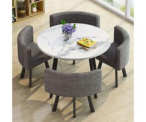 ASerZenith Office Reception Room Club Table, Table And Chair Set, Negotiation Table Sales Office Shops Meetings Small Round Tables, Nordic Negotiation Table And Chair, Business Conference Room,Grey