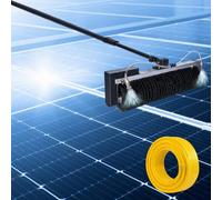 ASerZenith Outdoor Solar Panel Cleaning Kit - 60Cm Roller Brush & Aluminum Telescopic Rod, 10M Water Hose, Electric Water Fed Pole - Efficient Solar Panel Maintenance Tool,350Cm/11.5Ft