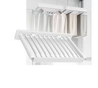 ASerZenith Over-The-Washing Machine Clothes Drying Rack With Retractable Pull-Out Trouser Drawer, Saves Space And Holds 35 Kg,White-664-714Mm