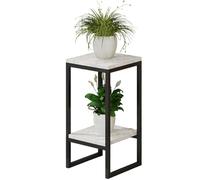 ASerZenith Plant Stand Indoor Corner Tall 2 Tier Metal Plant Shelf Holder with Marble Finish Board Modern Flower Storage Rack for Living Room Balcony Garden,C,60cm/23.6" L(B-60cm/23.6)