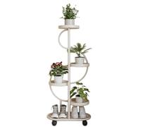 ASerZenith Plant Stand Indoor Outdoor Metal 4 Tier Pot Holder Shelf Potted Display Shelving Unit for Multiple Flower Planter Corner Storage Rack for Patio Garden Balcony L(White)