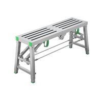ASerZenith Portable Fold Work Platform For Interior Decoration, High Painting Walls, Rv Cleaning - Non-Slip Heavy Duty Drywall Step Ladder Bench Stool, Aluminum Step,140 * 30Cm