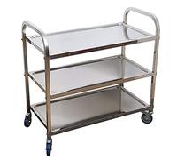 ASerZenith Portable Metal Serving Cart, Rolling Kitchen Trolley, Wine Bar, Bathroom & Dining Utility, 85X45X90 Cm, Ideal For Home, Lunch, Drinks & Coffee Storage,C-95 X 50 X 95Cm