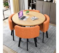 ASerZenith Reception Table And Chair Combination, Leisure Table And Chair Set, Coffee Shop Leisure Table, For Balcony Bedroom Cafe Hotel Corridor Apartment Living Room,Orange