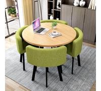 ASerZenith Reception Table And Chair Combination, Leisure Table And Chair Set, Coffee Shop Leisure Table, For Balcony Bedroom Cafe Hotel Corridor Apartment Living Room,Green