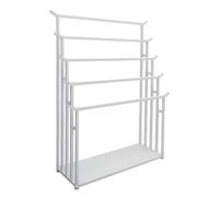 ASerZenith Retail Display Racks, Multifunctional Scarf Blanket Storage Rack, Floor Standing Metal Organizer Holder For Clothing Store, Easy Assemble,White-80X40X150Cm
