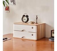 ASerZenith Rustic Solid Wood Desktop Document With Lock - 4-Shelf Storage Box For Files & Papers - Stylish Wooden Document Holder For Home & Office,A-2 Drawer