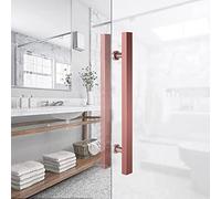 ASerZenith Rustic Style Door Handle Pull for Bathroom Shower Door,Double-Side Gate Handles H-Shape/Ladder,with Fitting Set,for Glass/Wooden/Barn Door (Rose Gold Length 60Cm/23.6Inch)