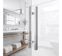 ASerZenith Rustic Style Door Handle Pull for Bathroom Shower Door,Double-Side Gate Handles H-Shape/Ladder,with Fitting Set,for Glass/Wooden/Barn Door (Silver Length 100Cm/39.2Inch)