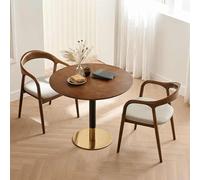 ASerZenith Small Conference Room Negotiation Table Sets, Office Reception Round Table, Solid Wood Tabletop Business Coffee Table Set,31.4In/80Cm