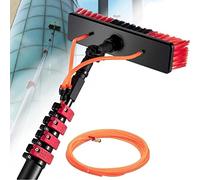ASerZenith Solar Panel Cleaning Kit 3M To 11M Telescopic Extension Pole With Squeegee And Water Brush For Window And Conservatory Roof Cleaning,9M/29.52Ft-30Cm Brush Head