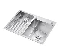 ASerZenith Stainless Steel Laundry Sink Countertop Wash Basin, Bathroom Pool With Washboard, Balcony Utility Cleaning For Hand Washing Clothes, Tub Cleanin,Kit 2-70 * 48Cm(Kit 4-80 * 48Cm)