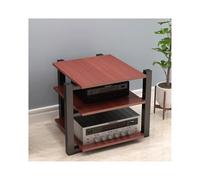 ASerZenith Stand Open Stereo Component Cabinet Av Media Stand Wooden Stand Audio-Video Shelving Modern Dvd Cd Record Player Console Holder For Home Theater Living Room,Rot-3 Tier