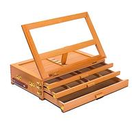 ASerZenith Strong And Durable 3 Layers Drawer Type Easel | A1 A2 A3 A4 Wooden Desktop Drawing Board Sketching Box | For Artist, Beginners & Teens- Holds Canvas Art Up To 30X45Cm High