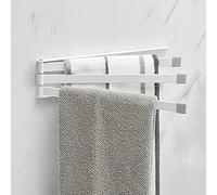 ASerZenith Towel Rack Towel Rails Swivel Towel Bar With 3 Arms Wall Mounted, Towel Rail For Bathroom Kitchen And Outdoor Pool, Towel Rack 180° Rotation Bathroom Towel Shelf(White)