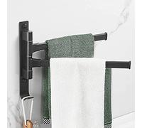 ASerZenith Towel Rack Towel Rails Wall Mount, Swing Towel Bar 2/3/4/5 Arm, Drying Rack Laundry For Bathroom Kitchen Outdoor Pool, Anti-Rust Bathroom Towel Shelf(2)