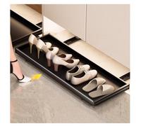ASerZenith Under-Bed Shoe Storage - Pull-Out Shoe Rack with Glide Rail for Entryway & Closet - Space-Saving Organizer for Shoes, Maximizes Storage & Keeps Shoes Tidy(Black-66x46cm)