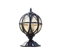 ASerZenith Victorian Globe Outdoor Waterproof Fence Wall Pillar Lamps Solar Led Exterior Rainproof Glass Ball Porch Column Post Lights Aluminum Landscape Courtyard Street Lights Dec