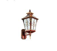 ASerZenith Wall Lamps, Retro Gilt Red Wall Mount Light Outdoor Waterproof Solar Wall Lantern Cold Light And Warm Light Adjustable Wall Light Frosted Glass Lampshade Wall Lampdusk To Dawn