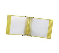 ASerZenith Wall Mount Catalog Display Rack - Wall Mount Reference And Display System, 10 Double Sided Pockets Document Organizer Binder, Pvc And Metal Wall Mounted Reference And Display System,Yellow