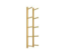 ASerZenith Wall-Mounted Yoga Mat Rack With Storage Holder - Space-Saving Floating Shelf For Gym Equipment Foam Rollers Basketball & Football - Easy Install Iron Stand,Gold-Tall 135Cm/53.1In