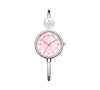ASerZenith Women's Dainty Bracelet Watch Elegant Pearl Bangle Waterproof Round Quartz Wristwatch Gift for Women,Rose