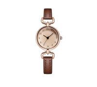 ASerZenith Women's Leather Band Retro Quartz Watch Elegant Small Round Dial Dainty Stylish Ladies Wrist Watches,Rose Gold Brown