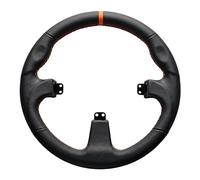 Asetek SimSports Round Black Leather Rim | Interchangeable Sim Racing Steering Wheel Rim for Asetek SimSports Button Boxes | Easy and Fast Installment