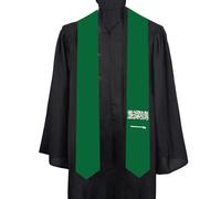 ASETKAT Saudi Arabia Country flags Graduation Stole scarf Graduation Sash for Study Aboard International Students for decoration gifts, Saudi Arabia, Large