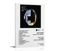 ASEUIYQWEH DAFT PUNK RANDOM ACCESS MEMORIES Poster Wall Art Beautiful Cover Poster Design Painting Decoration Vintage 12x18inch(30x45cm) Frame-style