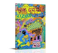 ASEUIYQWEH King Gizzard & The Lizard Wizard Poster Wall Art Beautiful Cover Poster Design Painting Decoration Vintage 16x24inch(40x60cm) Frame-style