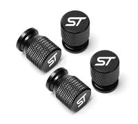 ASEUOG 4pcs Metal Car Tyre Valve Caps for Ford ST FOCUS 2 3 Mondeo Fiesta Kuga MK2 MK3 MK4 Screw-On Dust Caps,A