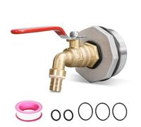 ASEVAT 2"Drum Faucet for 55 Gallon Steel/Plastic Drum, 3/4 inch Brass Rain Barrel Spigot with EPDM Gasket, 2" Stainless Steel Barrel Faucet with 45 Degree for Water, Diesel, Gasoline, Other Liquids