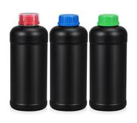 ASEVAT 33.8oz/1000ml HDPE Darkroom Chemical Storage Bottles Photographic Plastic Containers with lids Empty Liquid Container for Film Photo Developing Processing Equipment,Laboratories(3pcs)