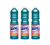 Asevi Concentrated Floor Cleaner Liquid Cian Scent - Fresh and Powerful Cleaning for Laminate, Stone and Hard Surfaces - Multipack 3 x 1L Bottles
