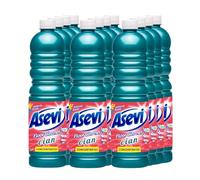 Asevi Concentrated Floor Cleaner Liquid Cian Scent - Fresh and Powerful Cleaning for Laminate, Stone and Hard Surfaces - Multipack 12 x 1L Bottles